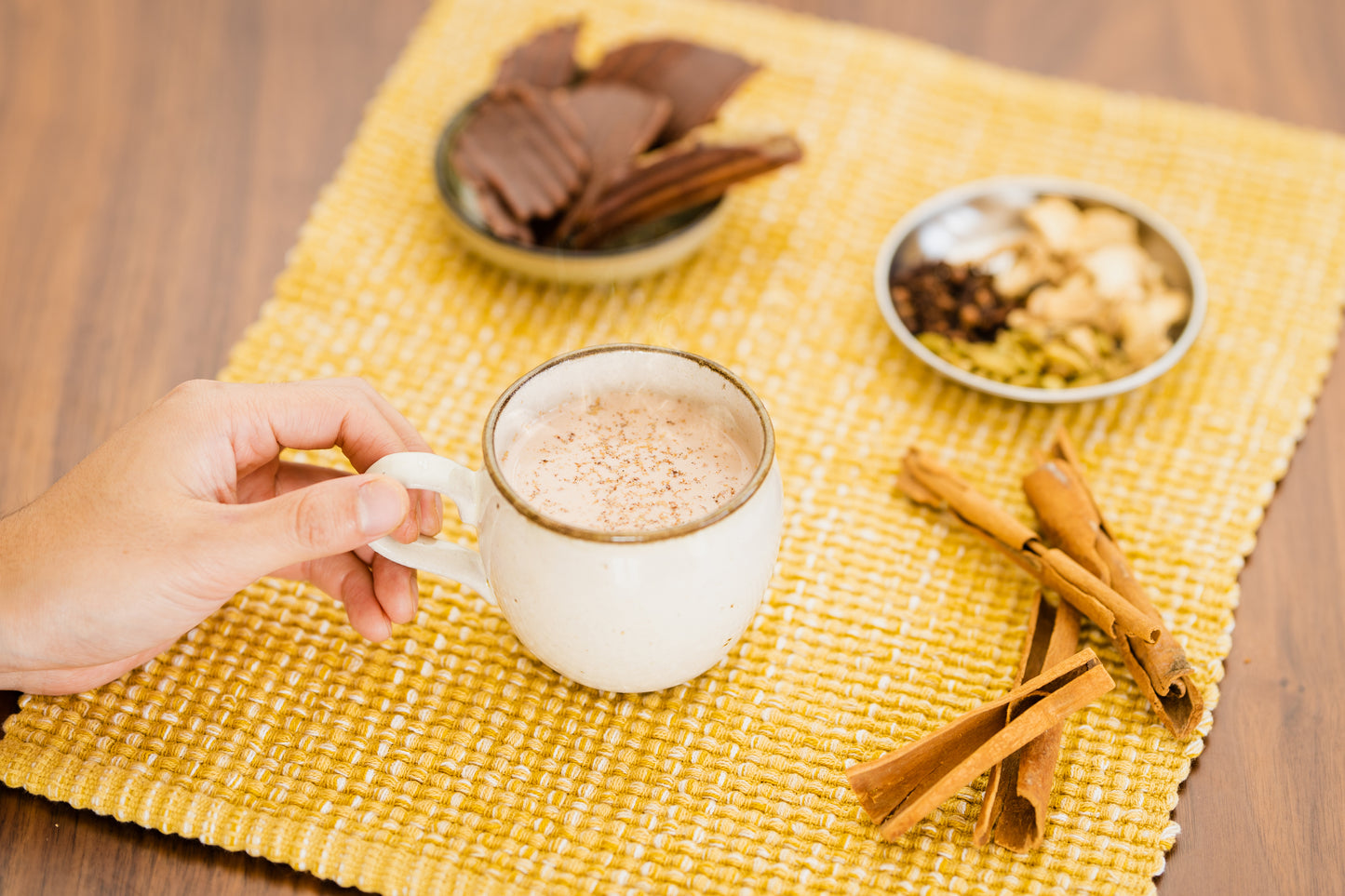 【おやつセット】米粉のパンケーキとジンジャーチャイ